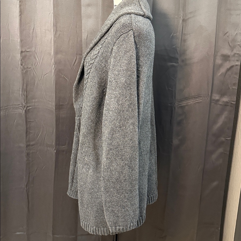 Lands' End Women's Gray Cardigan Sweater - Picture 4 of 10